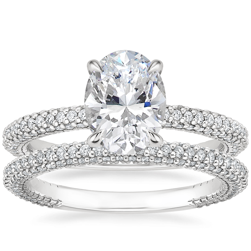 18K White Gold Luxe Valencia Lab Diamond Bridal Set Brilliant Earth